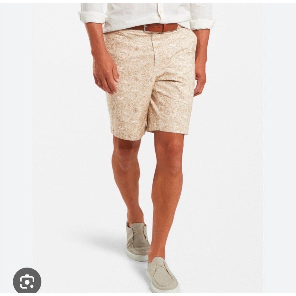 NWT Peter Millar Seaside Khaki Floral Shorts-34 - Picture 2 of 5
